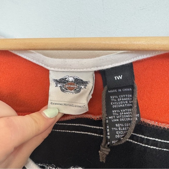 Vintage Harley-Davidson Zip Front Long Sleeve – Black & Orange Racing Style 1W - Picture 6 of 6